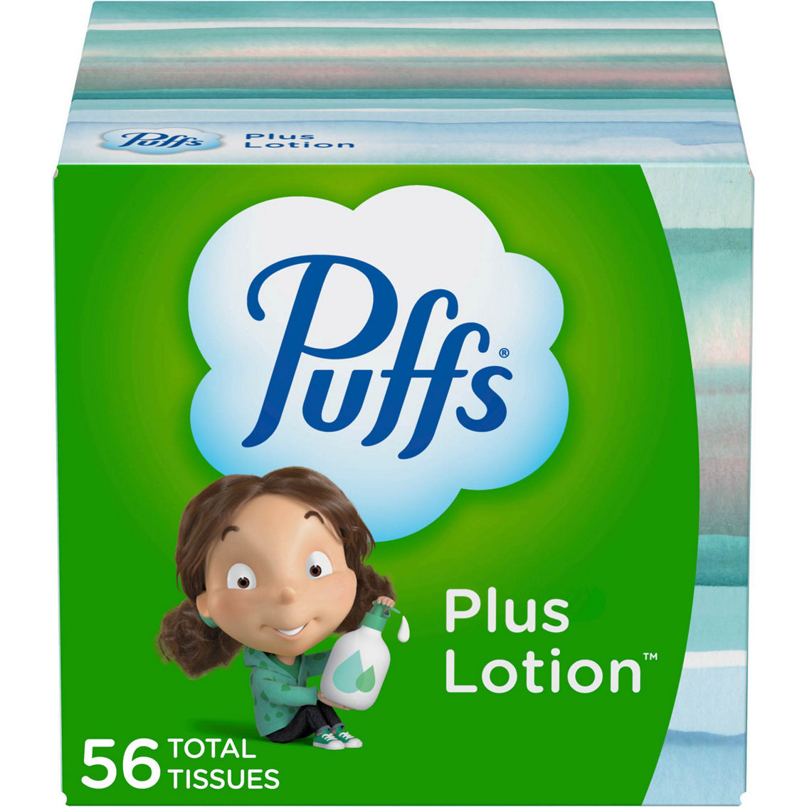 Puffs Plus Lotion Facial Tissue, White, 1-Ply, 8 1/5 X 8 2/5, 56