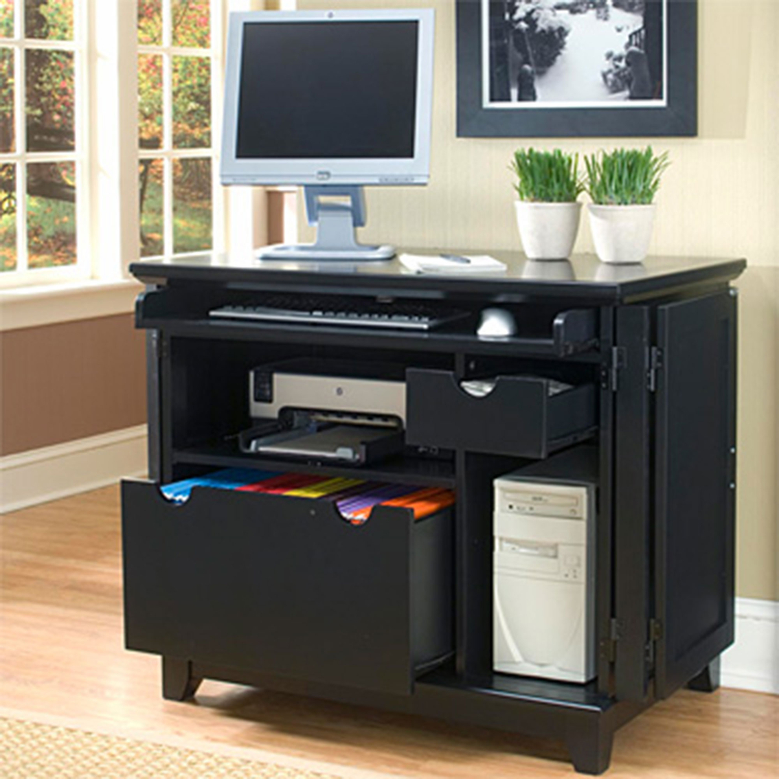 Home Styles Arts and Crafts Compact Computer Cabinet - Image 2 of 2