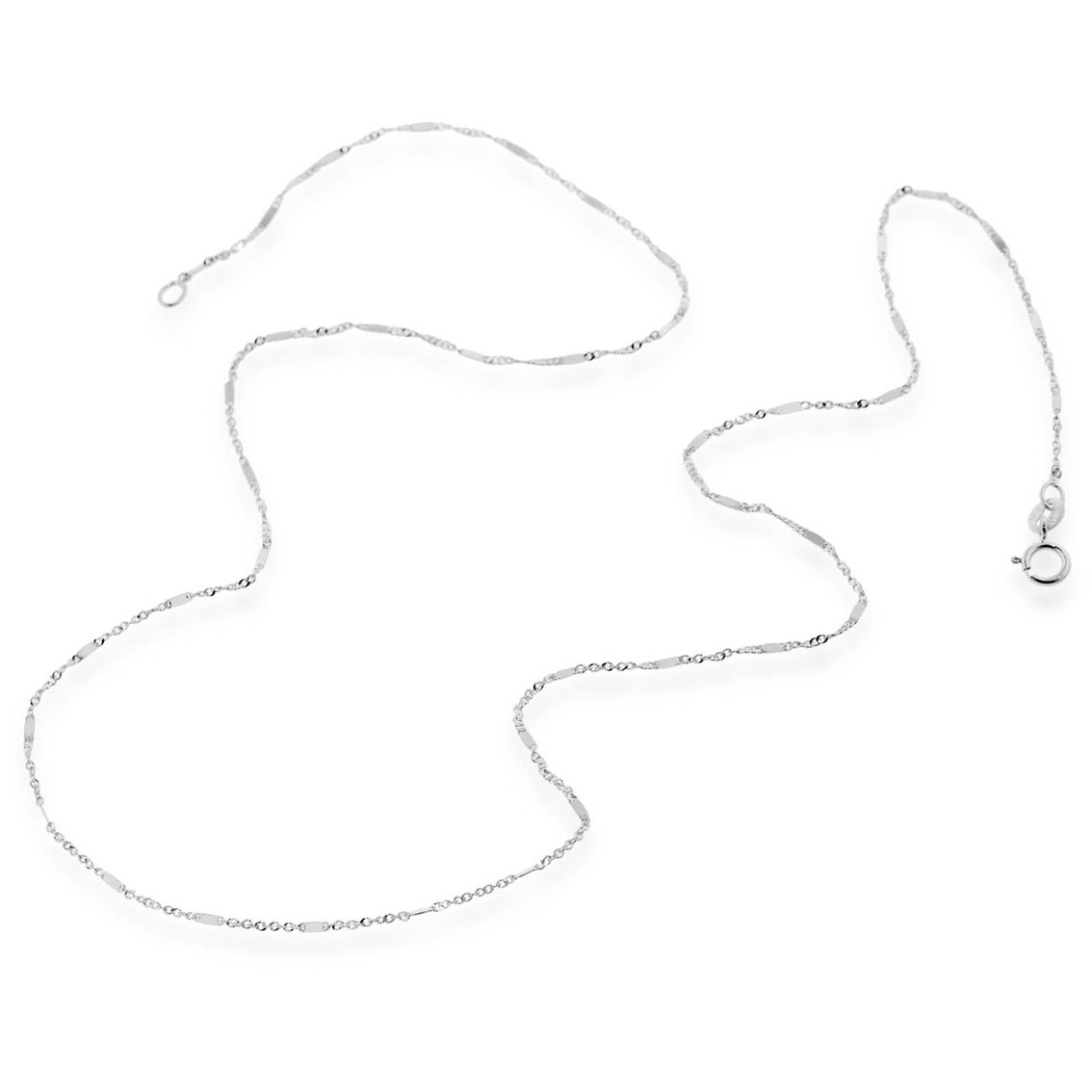 14k White Gold 18 In. Singapore Flat Snail Chain | Gold Chains ...