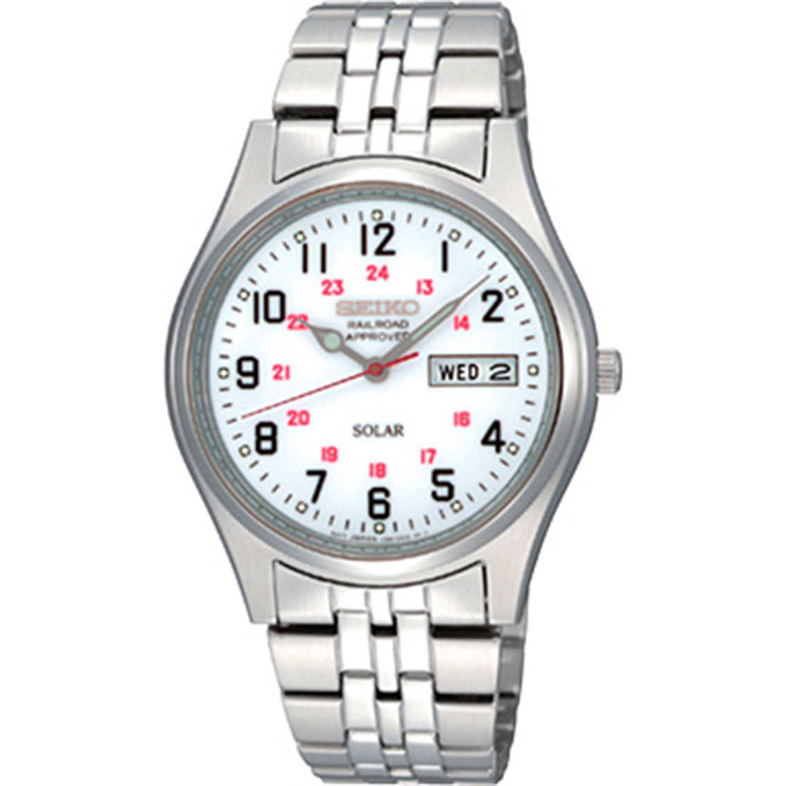 Seiko Men's Railroad Approved Solar Watch | Stainless Steel Band | Jewelry  & Watches | Shop The Exchange