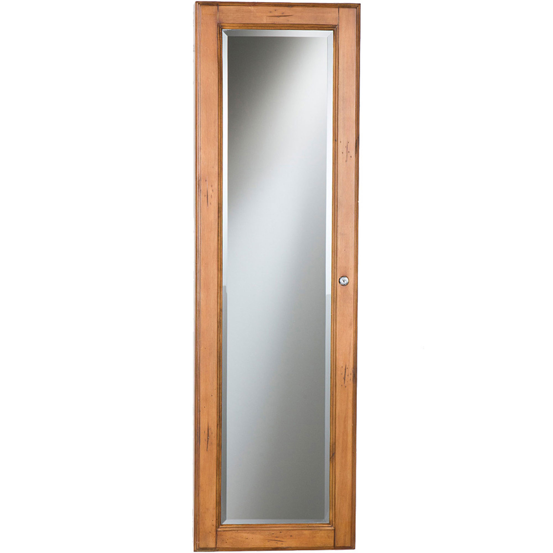 Sei Wall Mount Jewelry Armoire With Oak Finish Mirrors ...