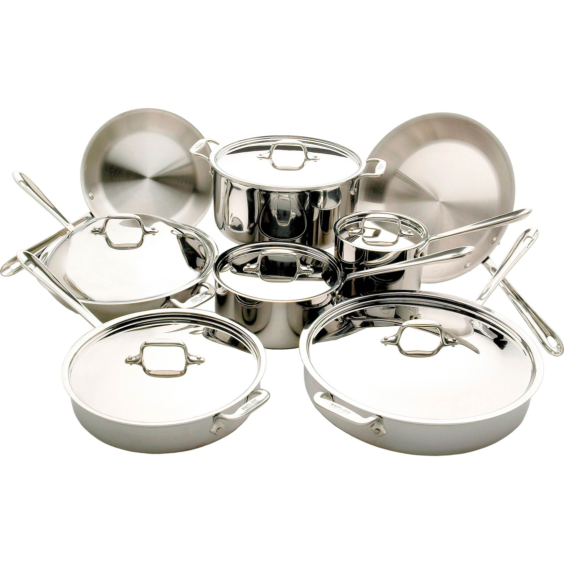 All-clad D3 Stainless Steel 14 Pc. Cookware Set | Stainless Steel All Clad D3 Stainless Steel Cookware Set