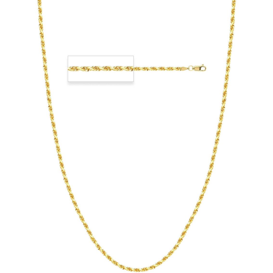 14K Yellow Gold 22 in.; 2.70mm D/C Rope Chain - Image 2 of 3