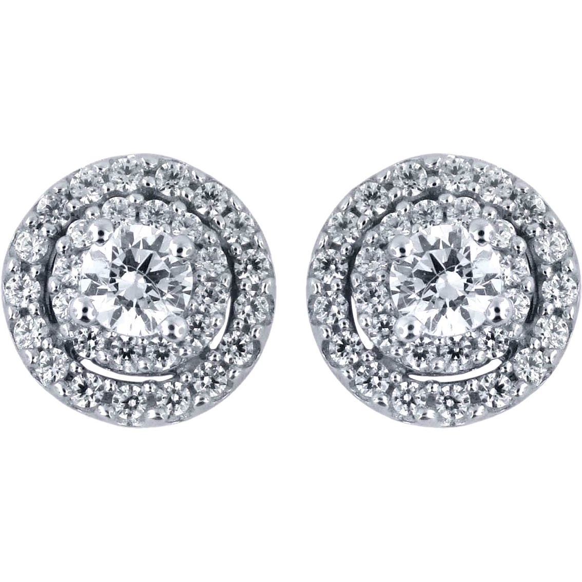 10k White Gold 3/4 Ctw Diamond Stud Earrings | Diamond Stud Earrings ...