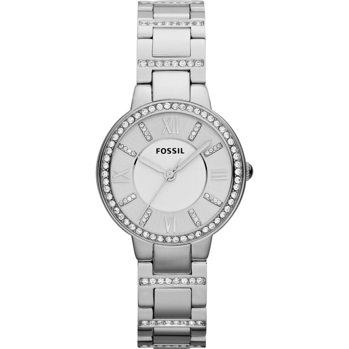 Fossil Women's Virginia Stainless Steel Watch With Crystal Accents ...