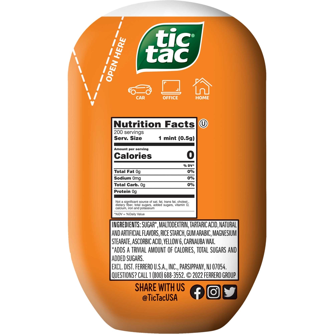 Tic Tac Bottle Orange 200 ct., 3.4 oz. - Image 2 of 2