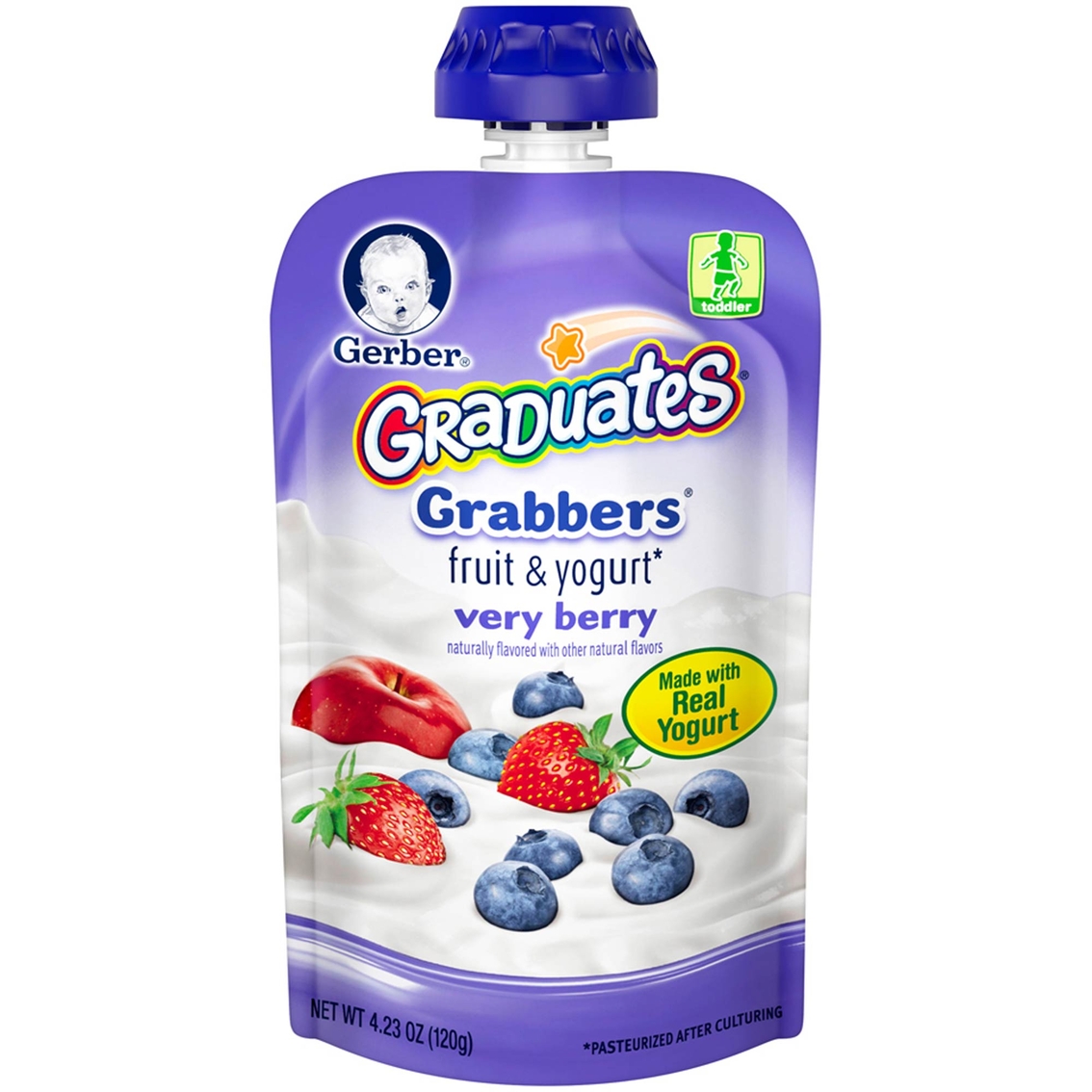 Gerber Graduates Grabbers Very Berry Fruit And Yogurt 4.23 Oz. Squeezable Pouch Baby Food
