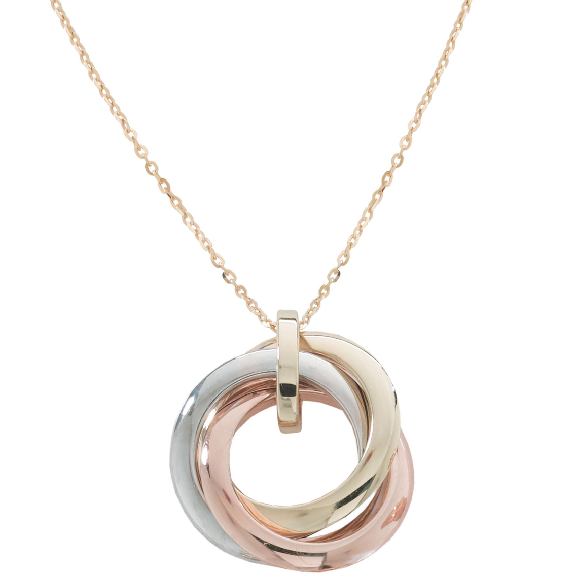 10k Tri-color Gold Triple Circle Pendant | Gold Necklaces & Pendants ...