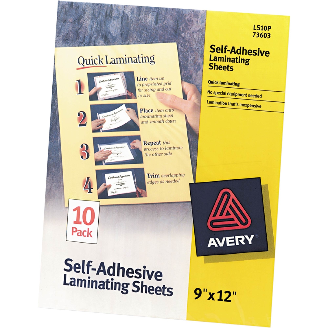 9 x 12 Inches Pack of 24 Self-Adhesive Laminating Sheets 613951490235 Clear Letter Size 