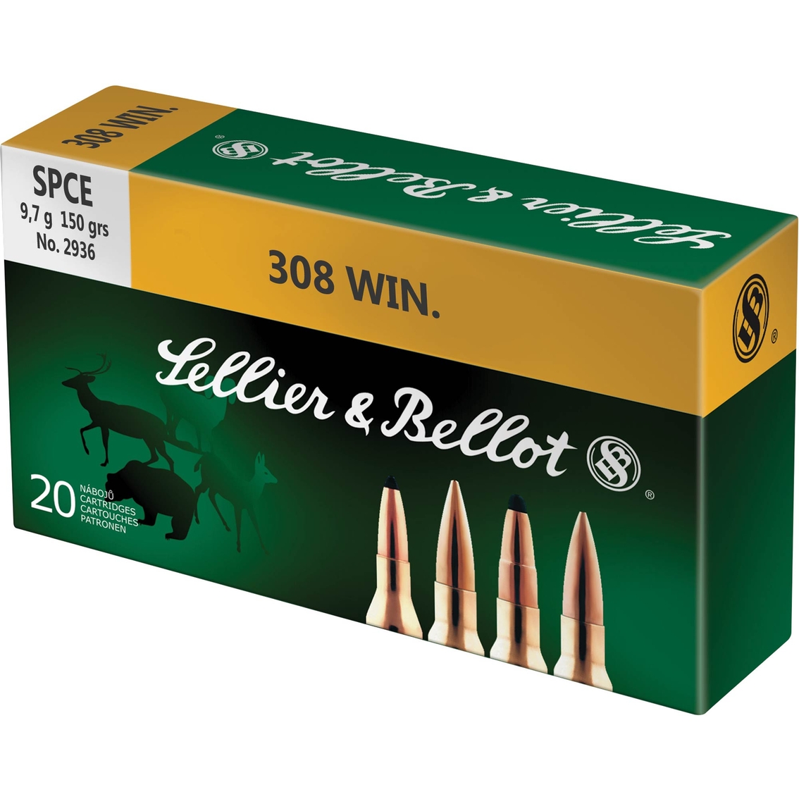 Sellier & Bellot .308 Win 150 Gr. Soft Point Cutting Edge, 20 Rounds ...