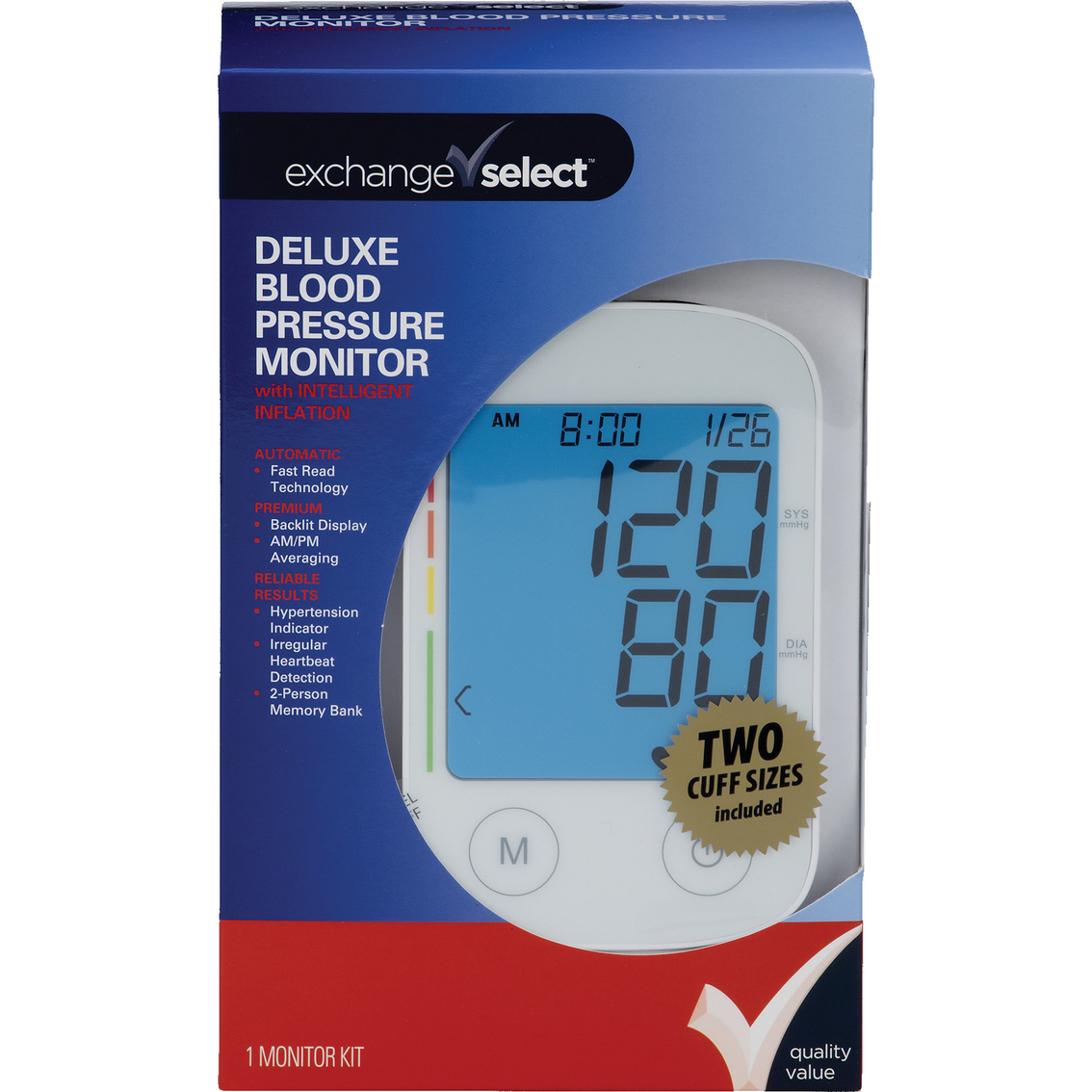 Blood Pressure Monitor, 2 In 1 Blood Sugar Test Kit 120 Groups Memory For  Travel 
