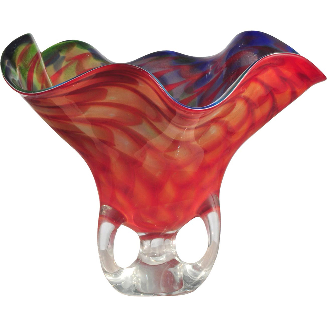 Dale Tiffany Art Glass Cinnabar Wave Bowl