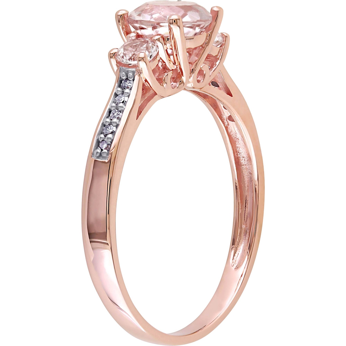 Sofia B. 10K Rose Gold Morganite Ring with Diamond Accents - Image 2 of 3
