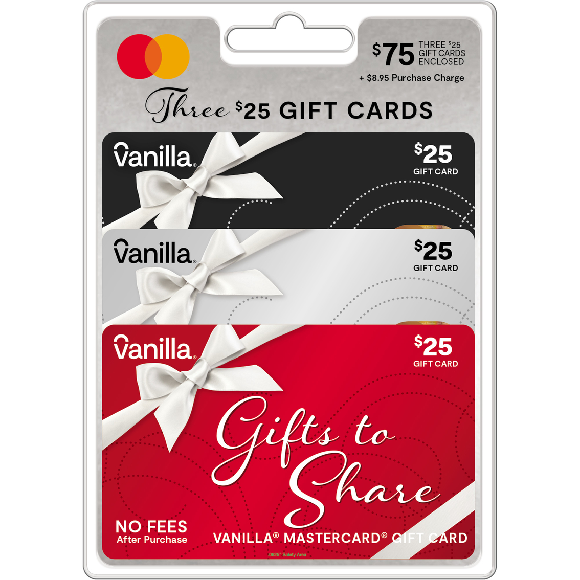 Vanilla Mastercard $75 ($25 x 3) Gift Card Multipack