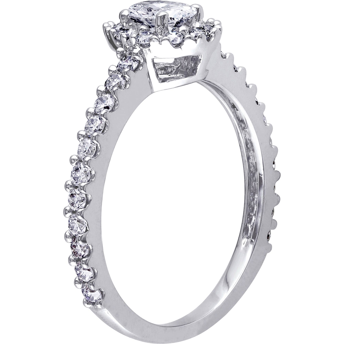 Diamore 14K White Gold 1 CTW Oval Cut Diamond Halo Engagement Ring - Image 2 of 3