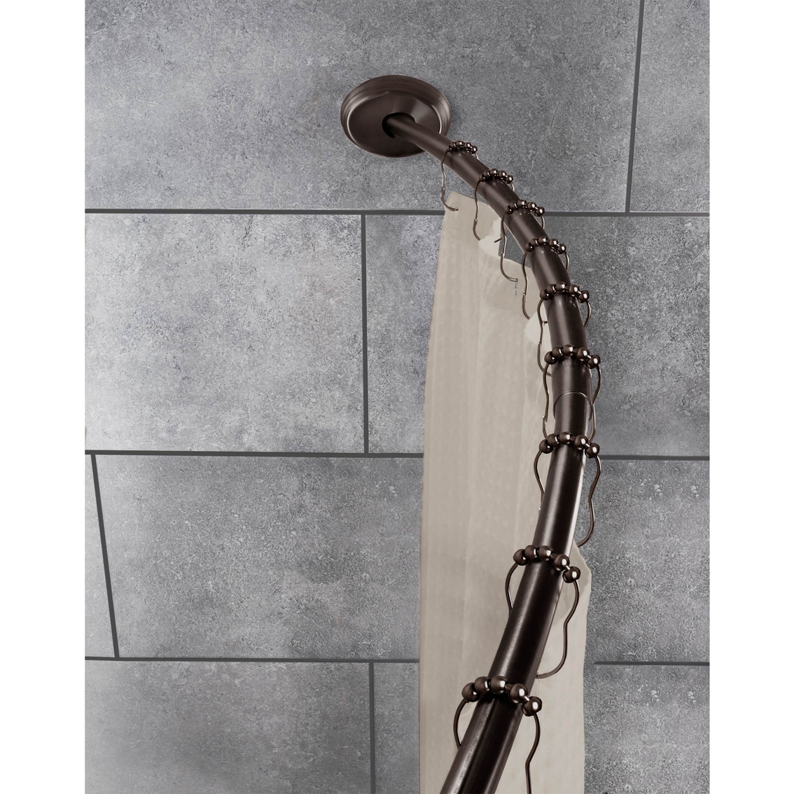 Maytex Smart Rods Curved Tension Shower Rod, Oil Rubbed Bronze - Image 2 of 2