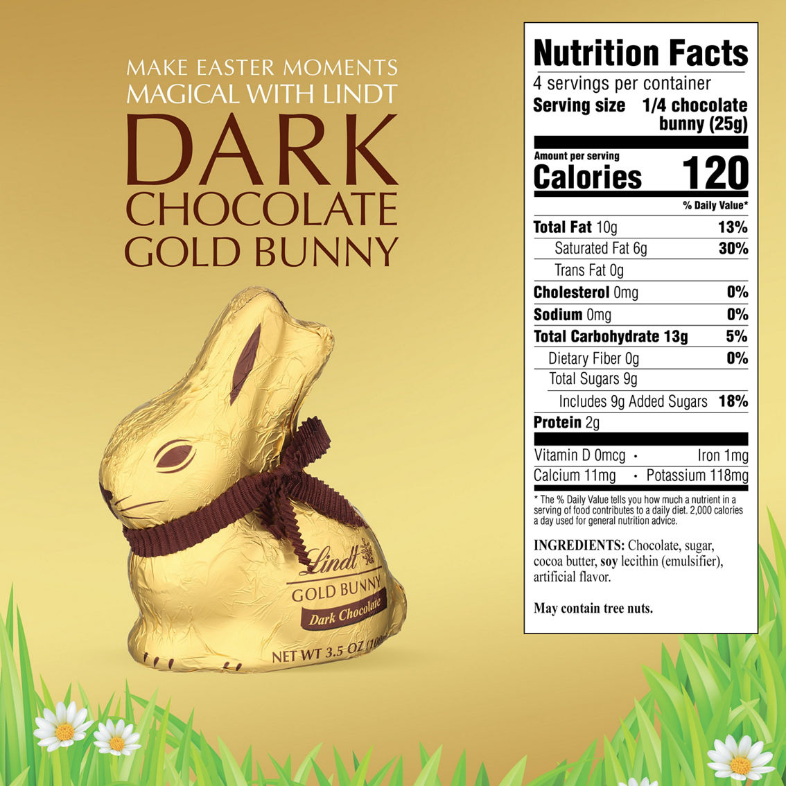 Lindt Gold Bunny Dark Chocolate 3.5 oz. - Image 2 of 2