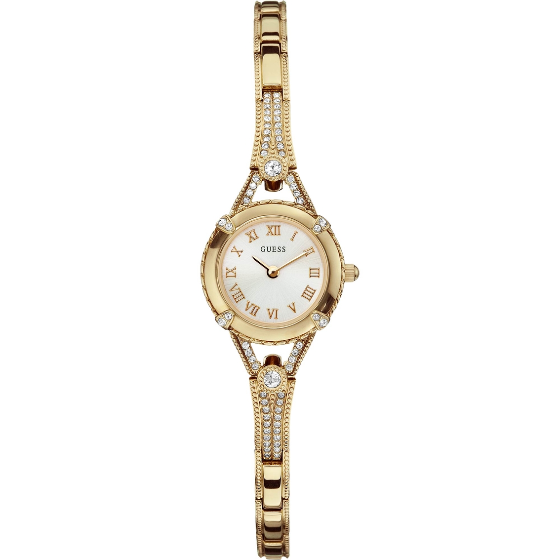 Guess Women's Petite Crystal Watch 22mm U0135l2 Goldtone Band | Jewelry & Watches | Shop The Exchange