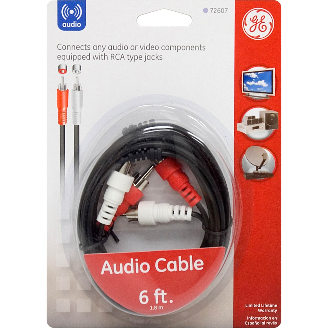 GE 6 ft. RCA Audio Cable - Image 2 of 2