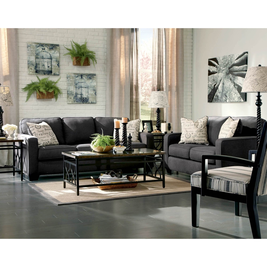 Signature Design by Ashley Alenya Loveseat, Charcoal - Image 2 of 4