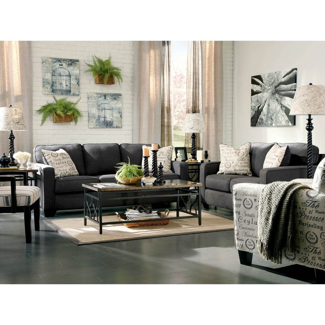 Signature Design by Ashley Alenya Loveseat, Charcoal - Image 4 of 4