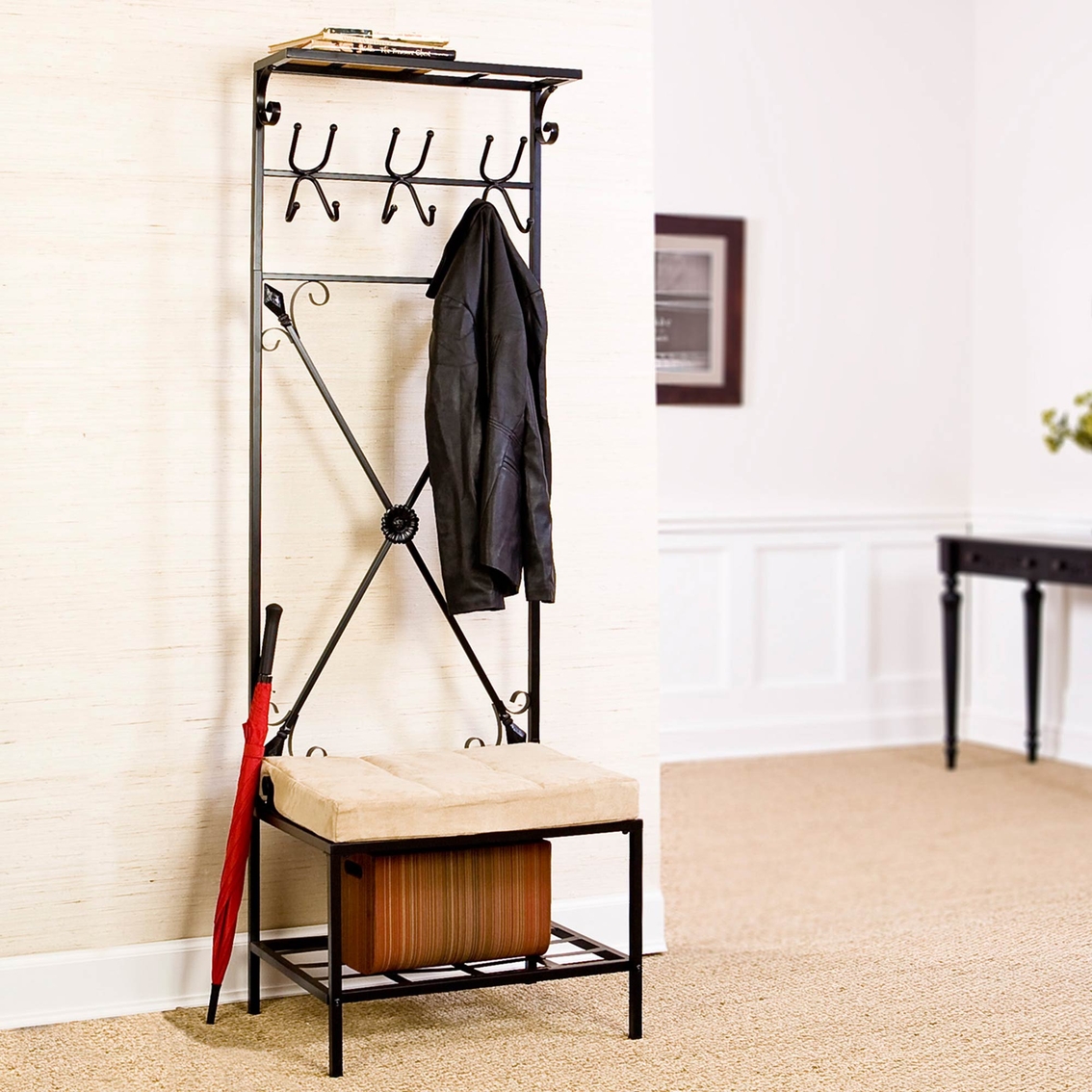 SEI Entryway Storage Rack With Bench Seat - Image 3 of 4