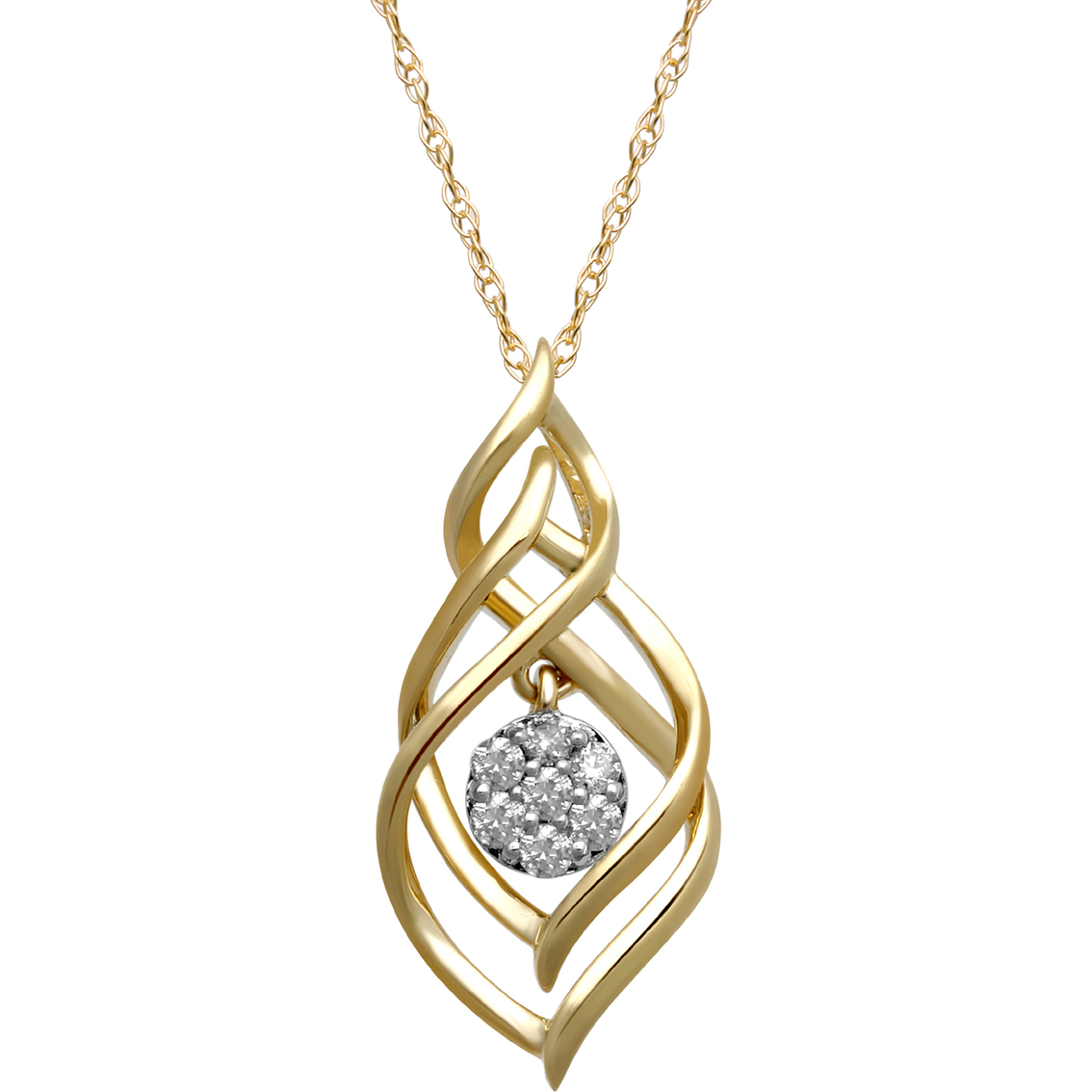 10k Gold 1/10 Ctw Diamond Necklace | Diamond Fashion Pendants | Mother
