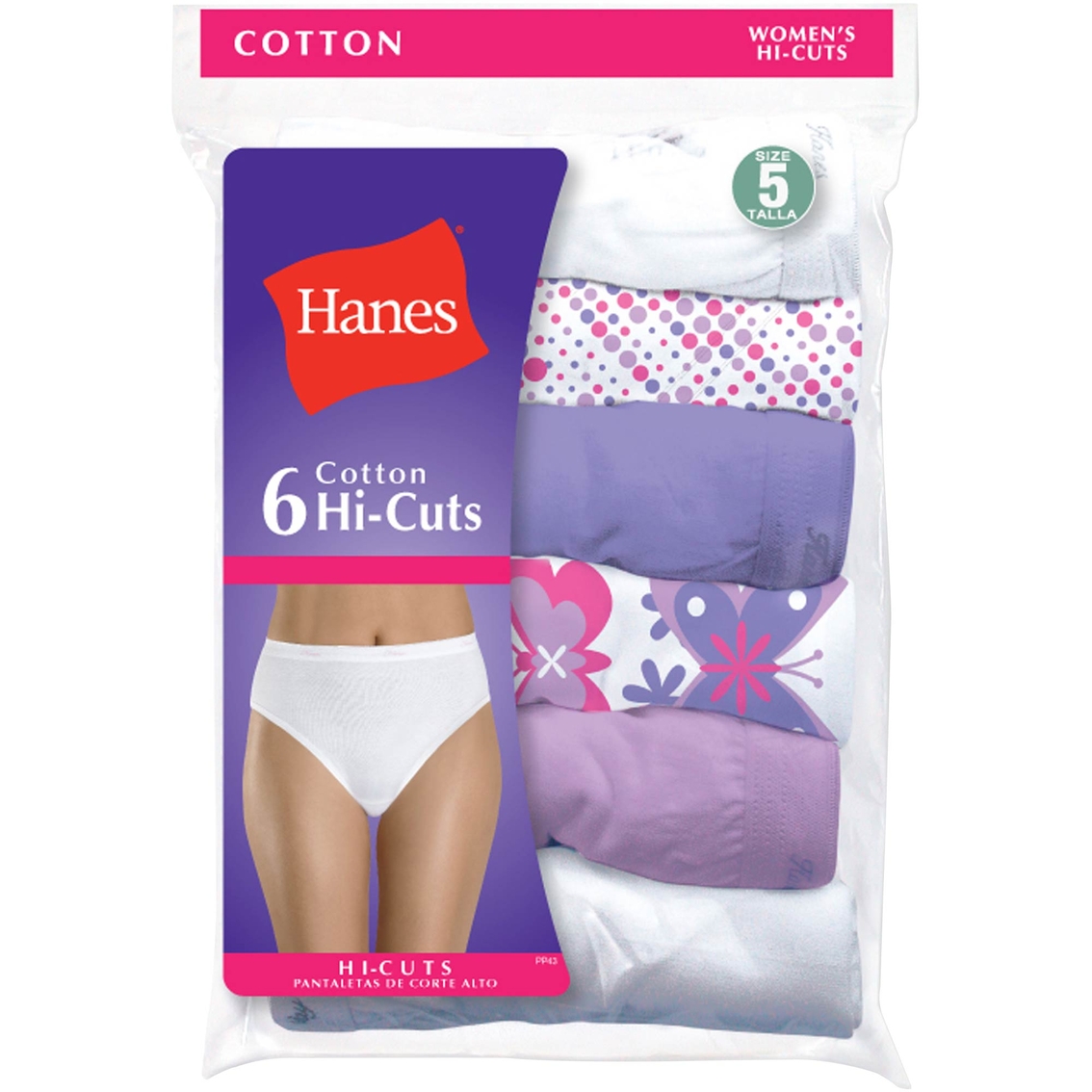 Hanes Cotton High Cut Panties 6 Pk., Panties