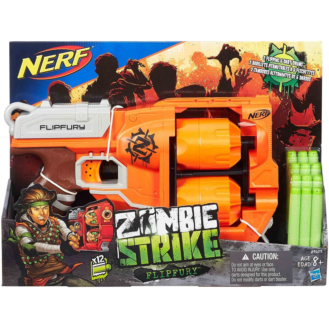 A9603 Nerf Zombie Strike Flipfury Blaster for sale online 