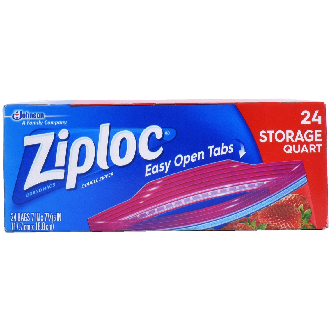 Ziploc Double Zipper Freezer Bag, Quart, 54-count, 4-pack