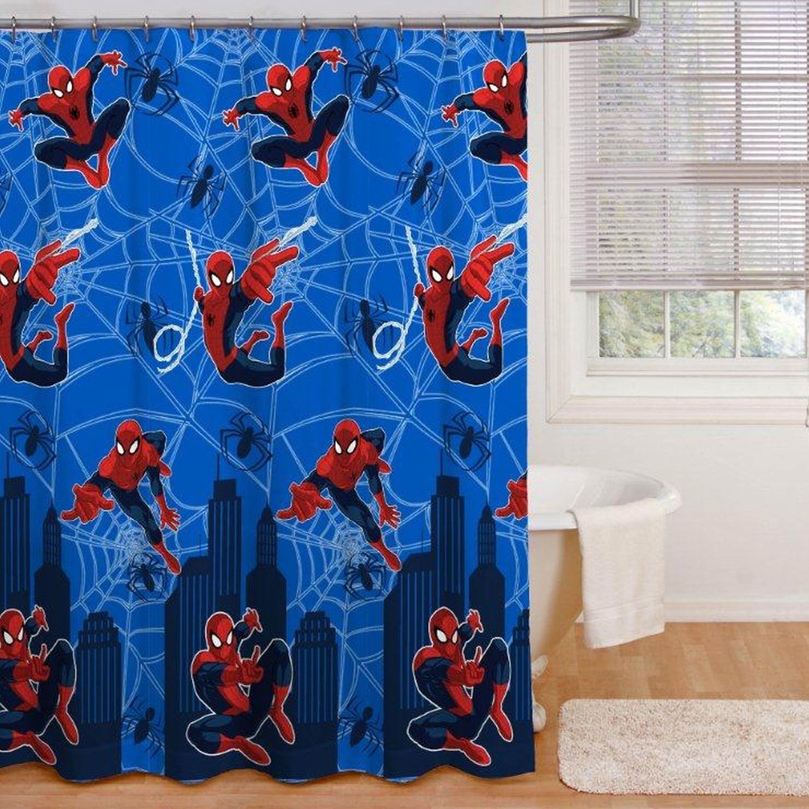NEW Marvel Spider-Man Spiderman Fabric Shower Curtain 72/" x 72/"