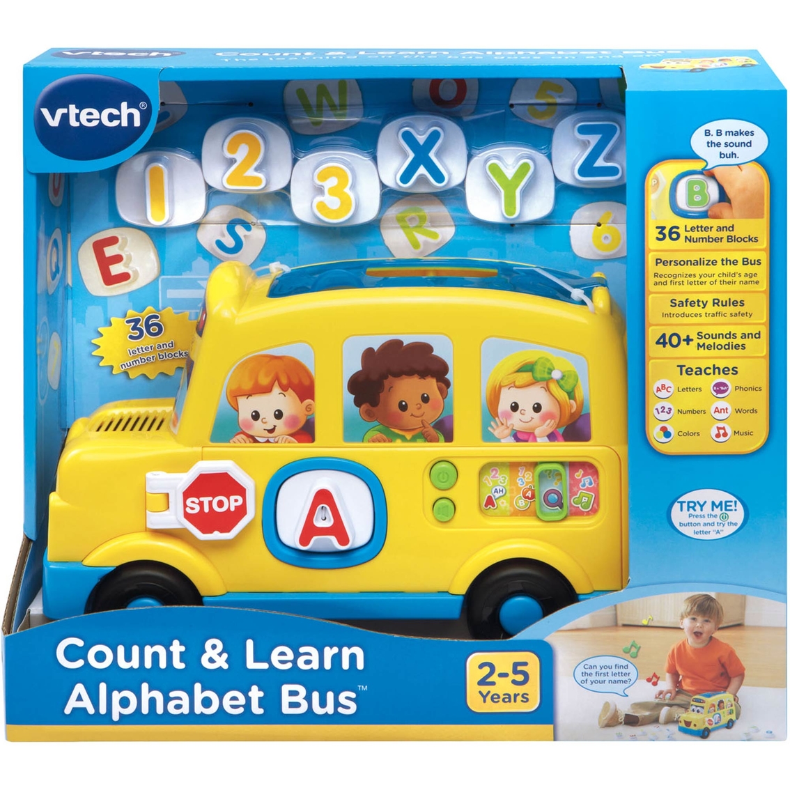 Numbers NEW UK Chad Valley PlaySmart Fun Phonics Bus Learning Letters Words