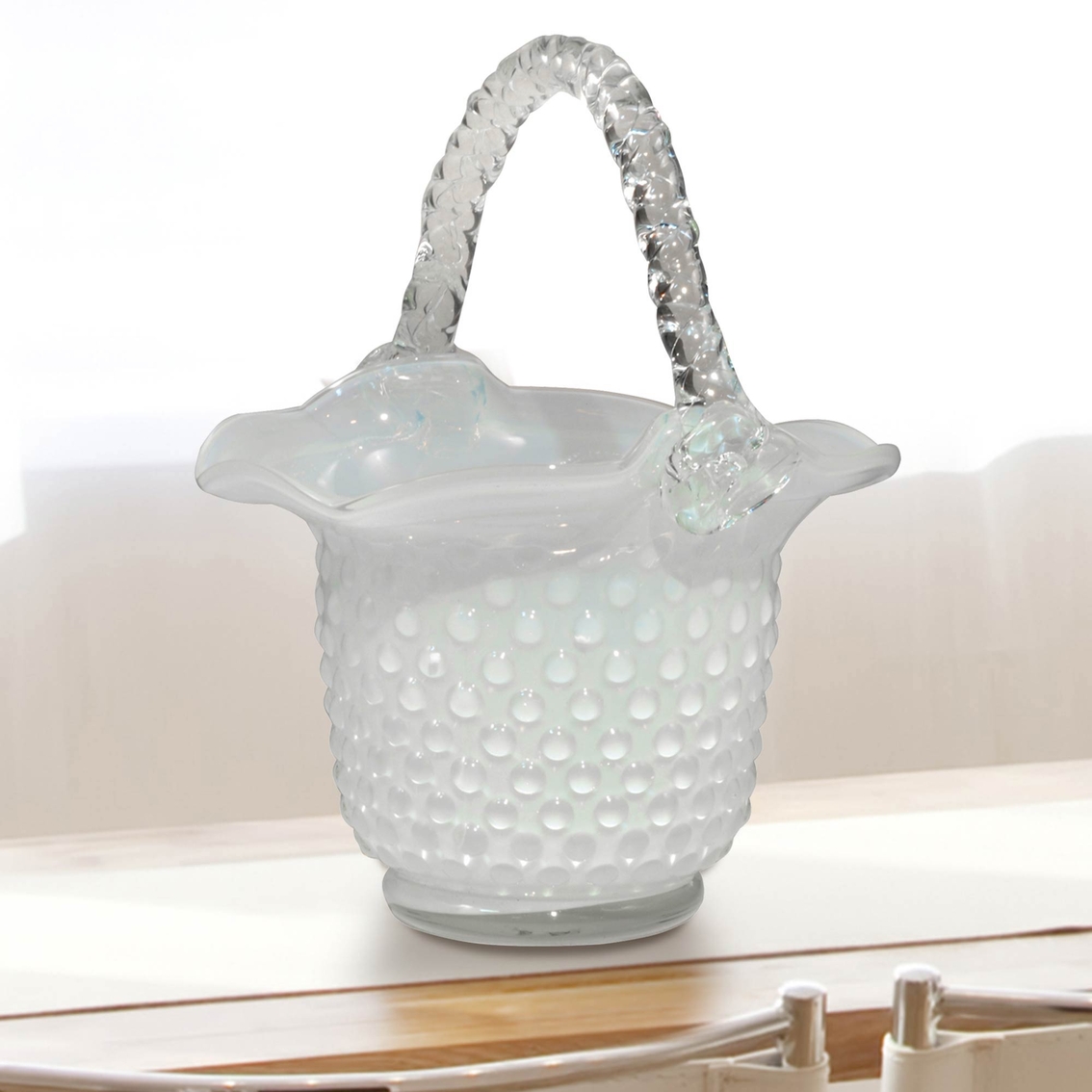 Dale Tiffany Clear Art Glass Basket - Image 2 of 2