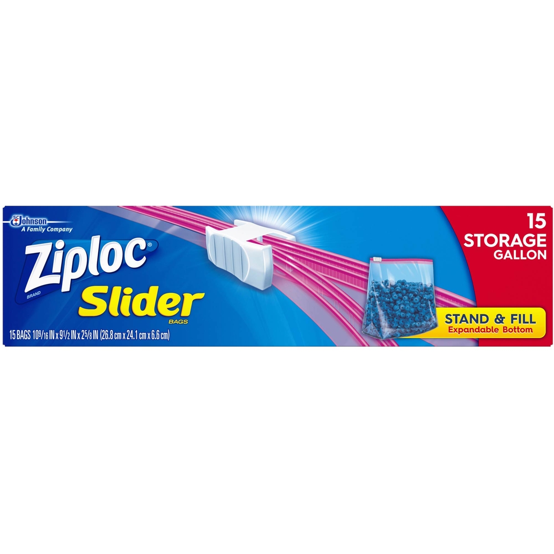 Ziploc Slider Storage Gallon Bags 15 Ct.