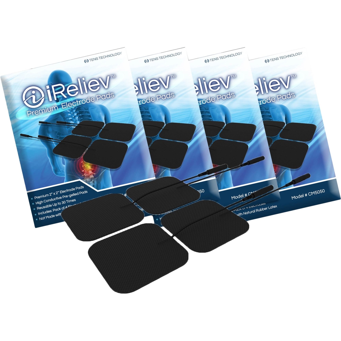 iReliev Premium 2 x 2 In. TENS Electrode Pads, 4 pk. - Image 2 of 4