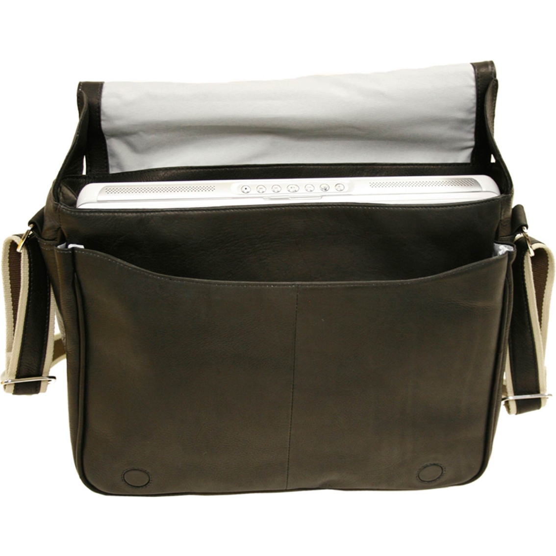 Piel Leather Expandable Messenger Bag - Image 3 of 3