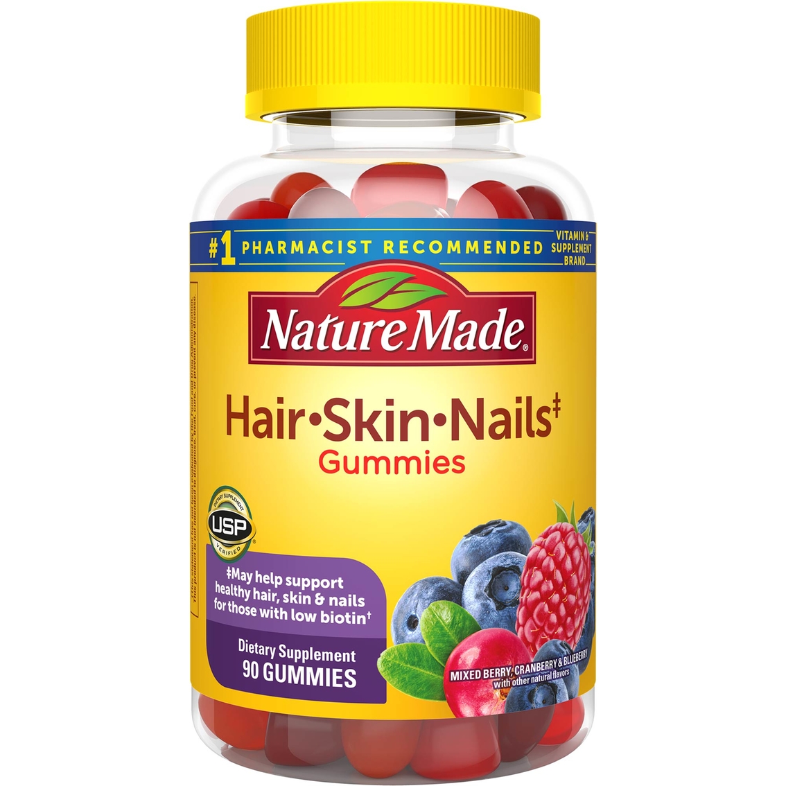 Nature Made Hair Skin Nails Adult Gummies 90 Pk Vitamins