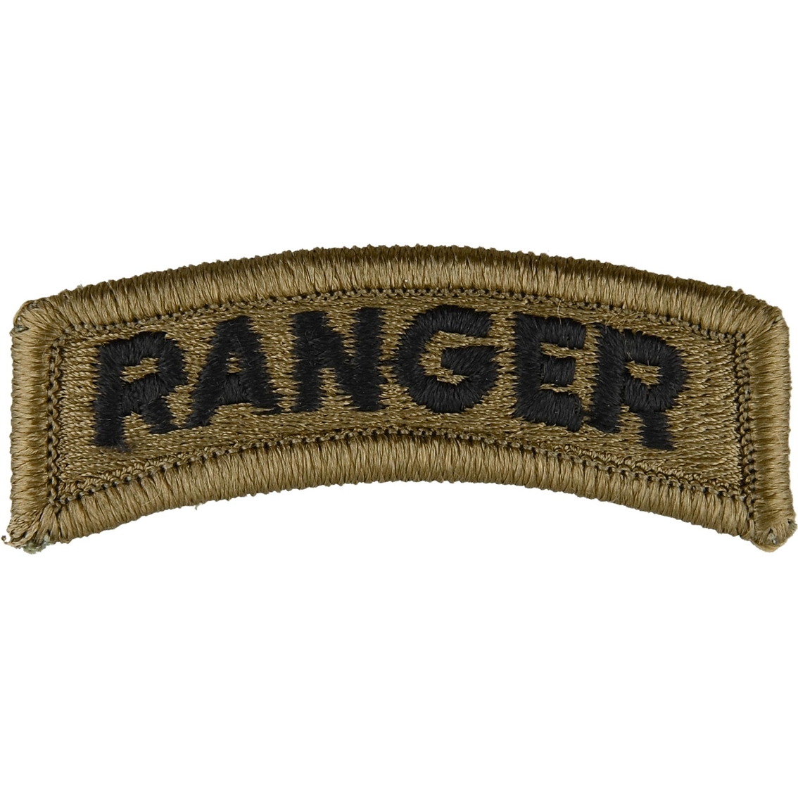 7/8" x 2 1/4" Brown Black US Army Ranger Tab VELCRO® BRAND Hook Fastener 