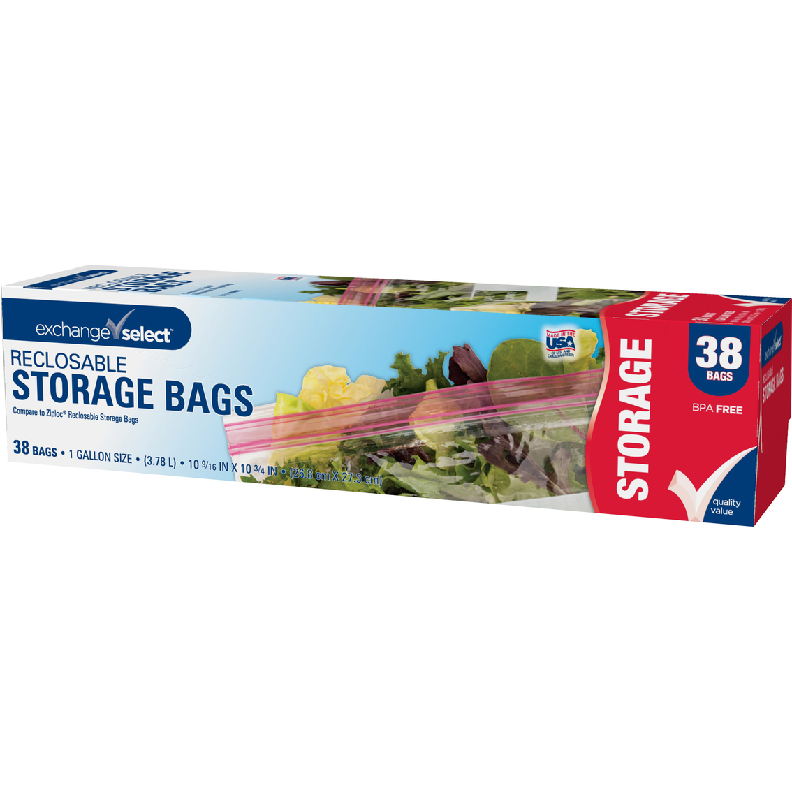 1 Gallon Reclosable Poly Food Storage Bags