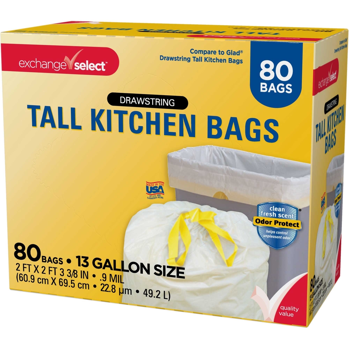 Exchange Select 13 Gal. Drawstring Tall Kitchen Bags 80 Ct
