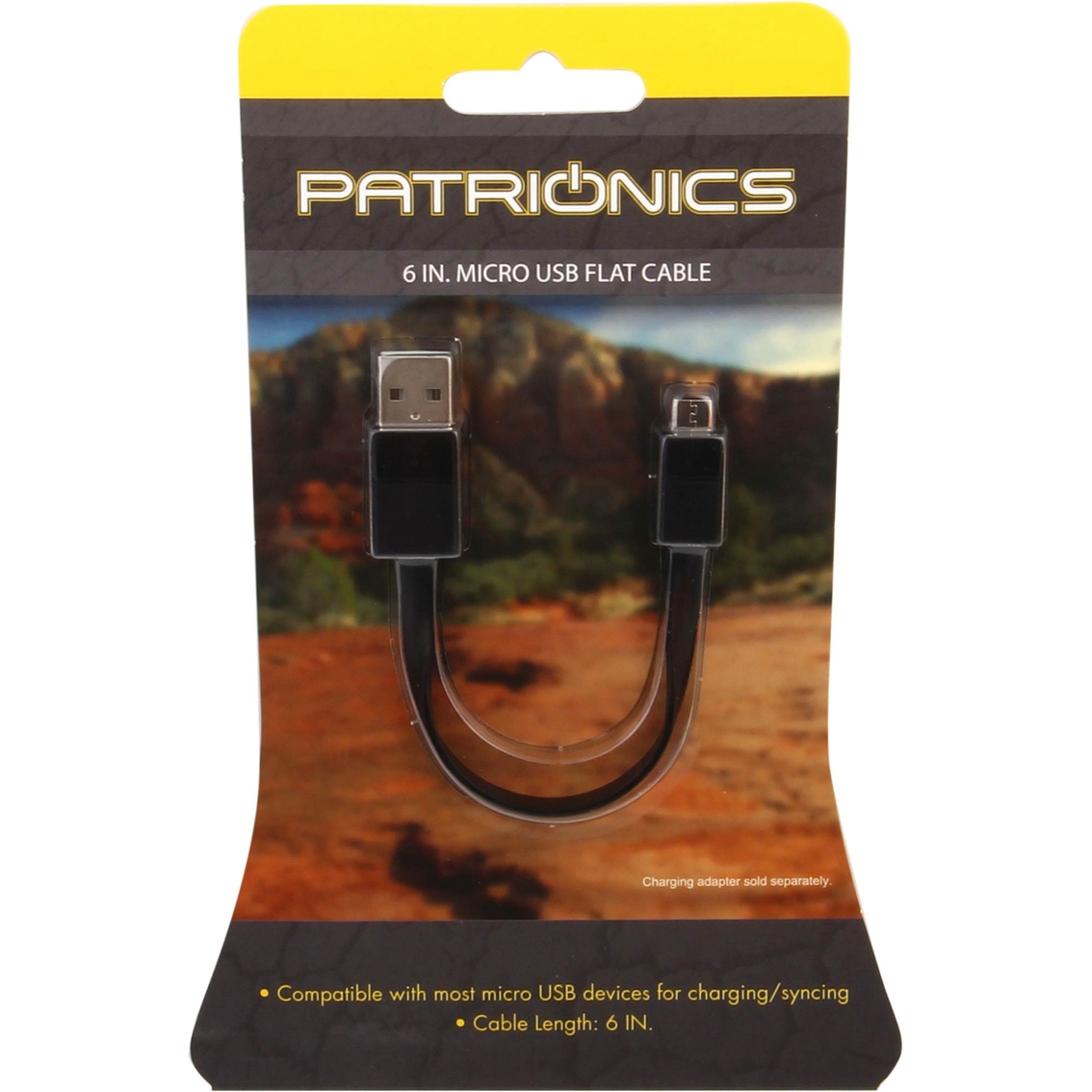 Patrionics Flat Micro USB Cable 6in - Image 2 of 2