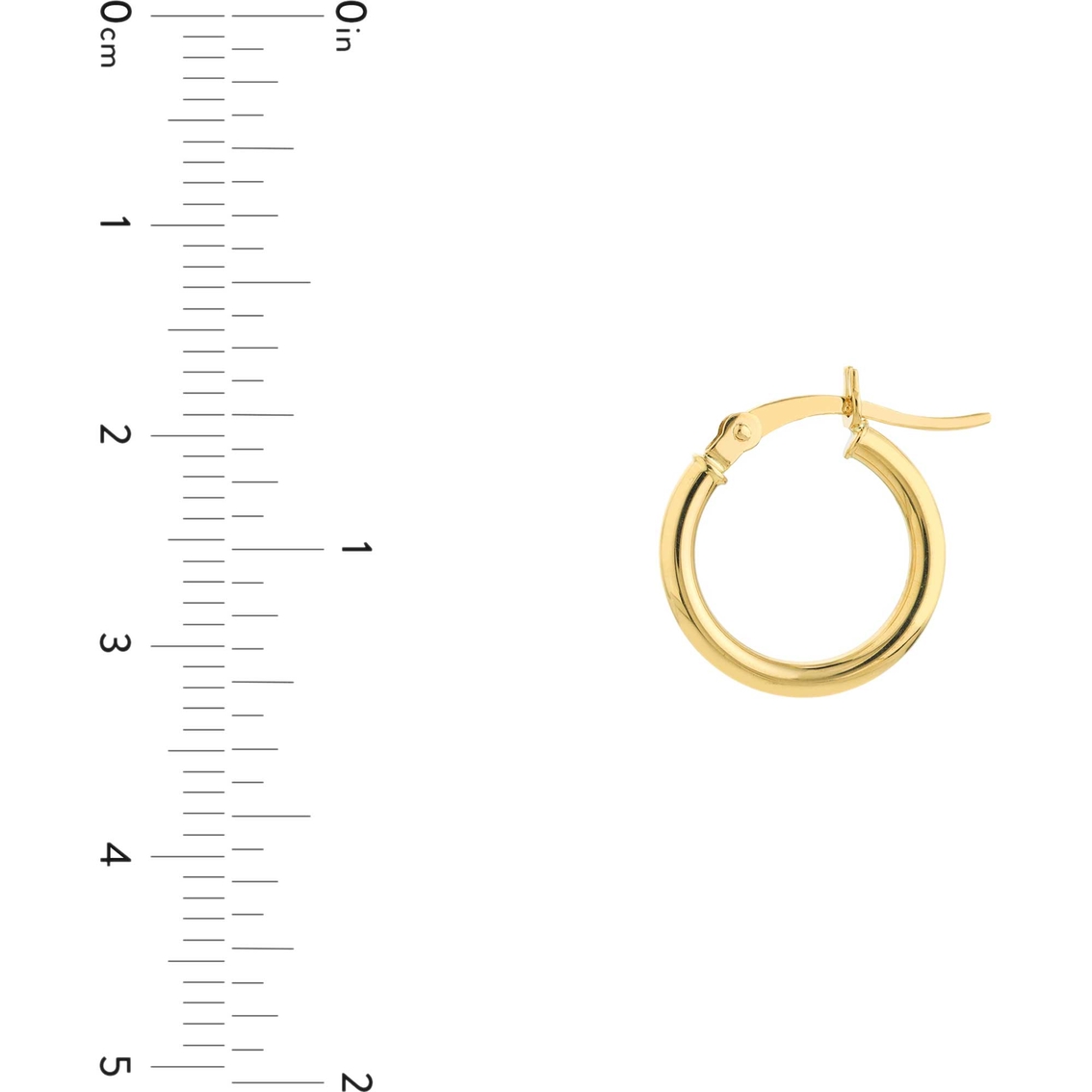 14K Gold 15mm Hoop Earrings - Image 2 of 2