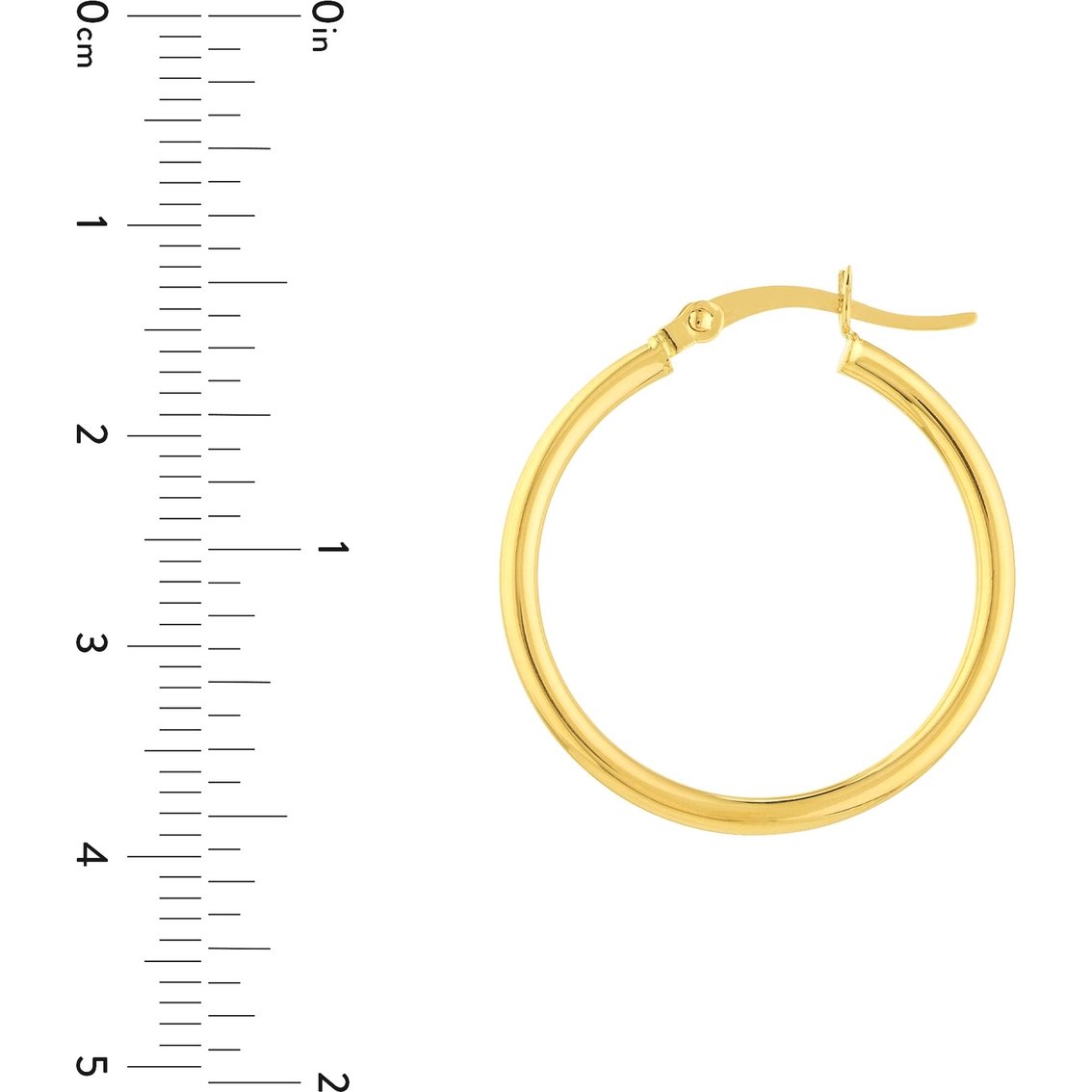 14K Gold 25mm Hoop Earrings - Image 2 of 2