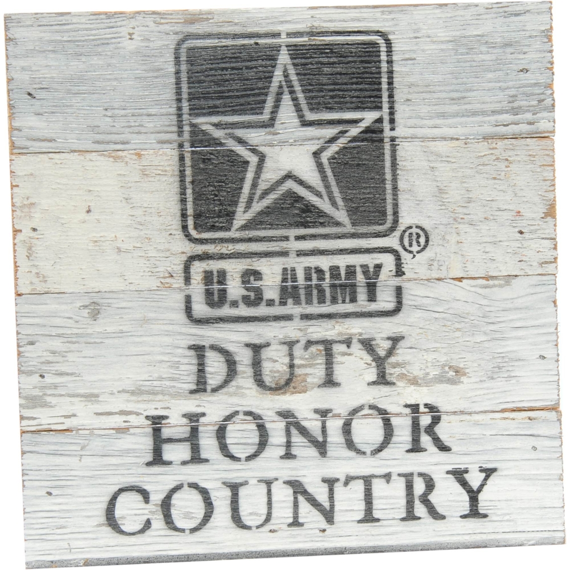 Uniformed Duty Honor Country 8 x 8 in. Reclaimed Wood Sign