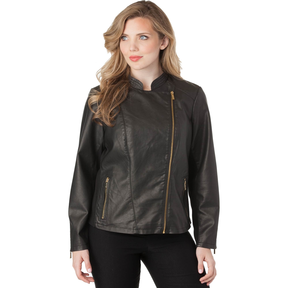 Calvin Klein Plus Size Pleather Repeat Moto Jacket | Jackets | Clothing & Accessories | Shop Exchange