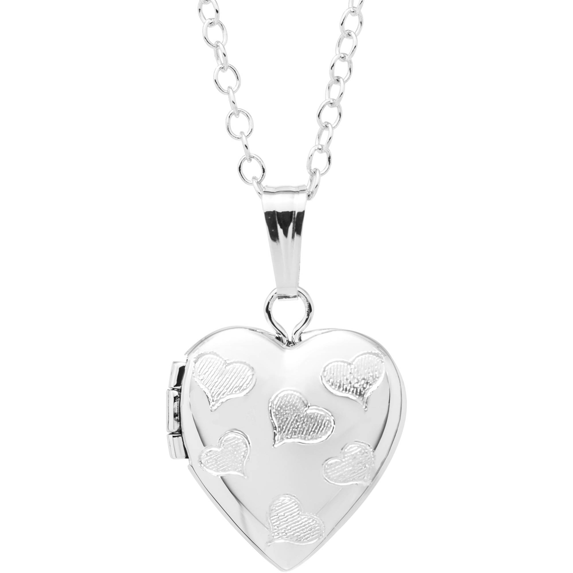 Kids Sterling Silver Engraved Hearts Locket | Children's Necklaces ...