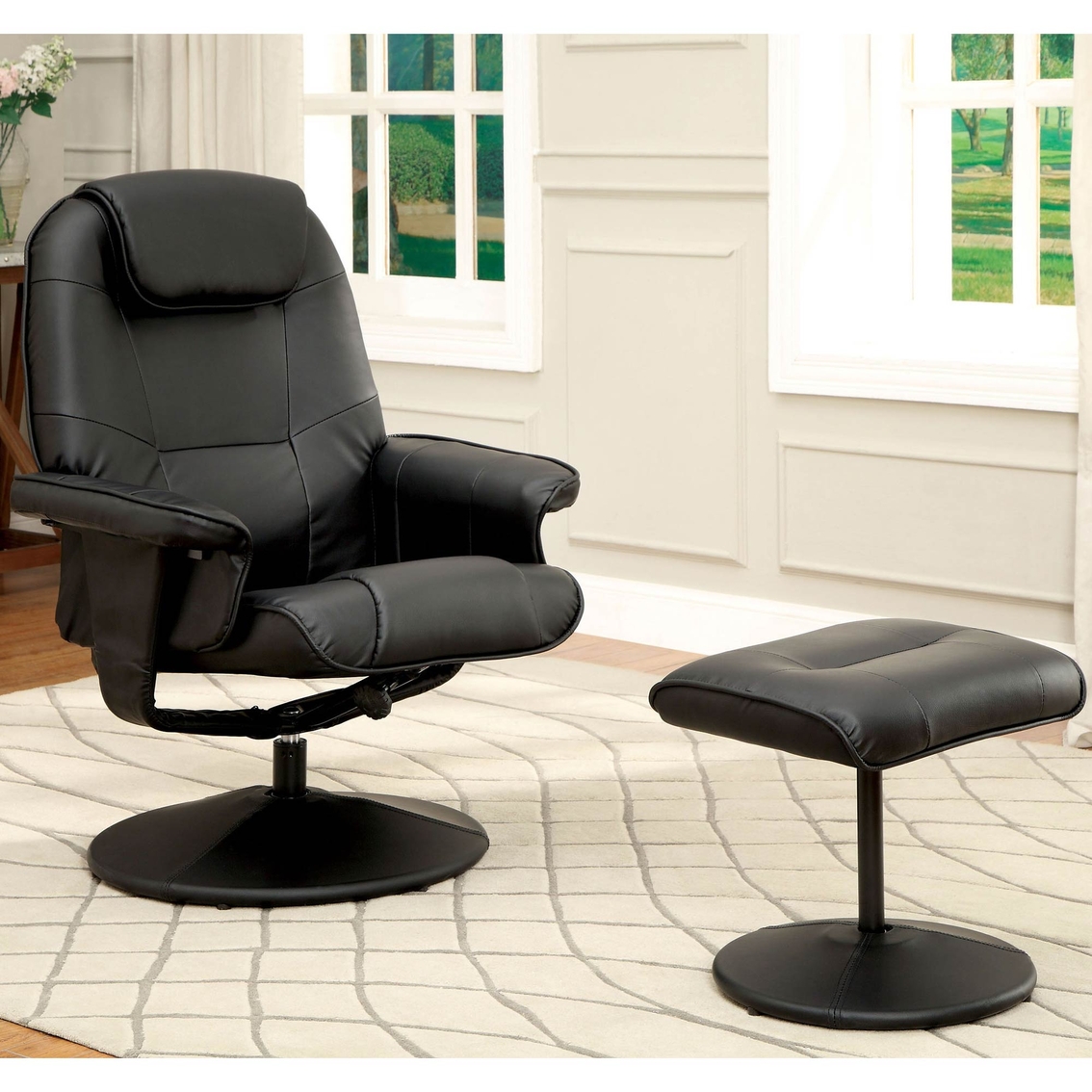 Furniture Of America Swivel Chair With Ottoman | Chairs & Recliners ...