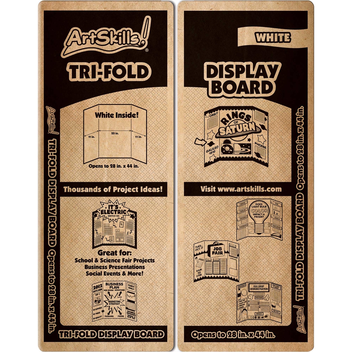 Artskills Tri Fold Display Board 22 X 44 In., Arts & Crafts, Household