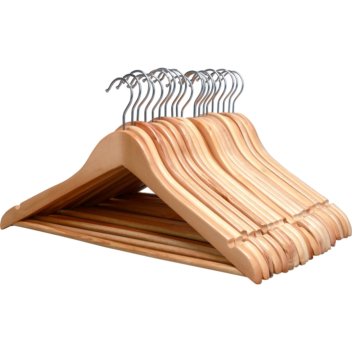 Quality Hangers Wooden Hangers Beautiful Sturdy Suit Curved Hangers Great  for Travelers Heavy Duty Coat Hanger with Locking Bar Gold Hooks (5 Pack)