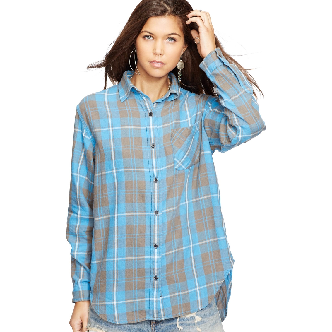 ralph lauren womens flannel shirts